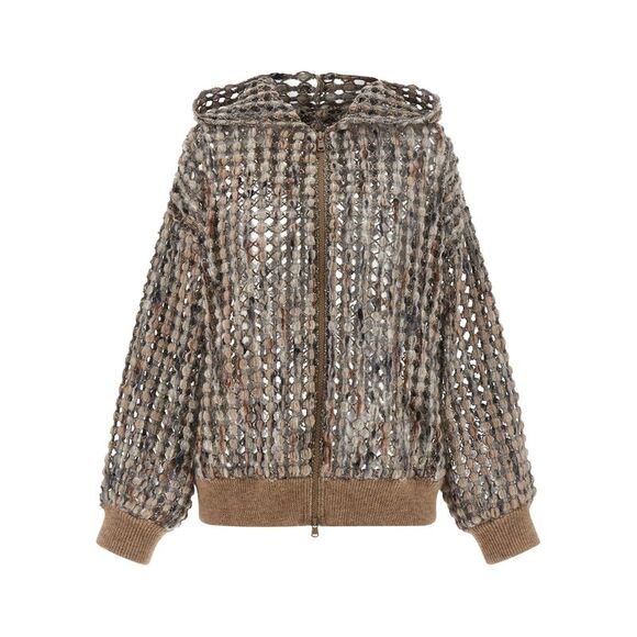 BRUNELLO CUCINELLI Jackets & Blazers - Brunello Cucinelli Women 'Balloon Net Embroidery' Cardigan